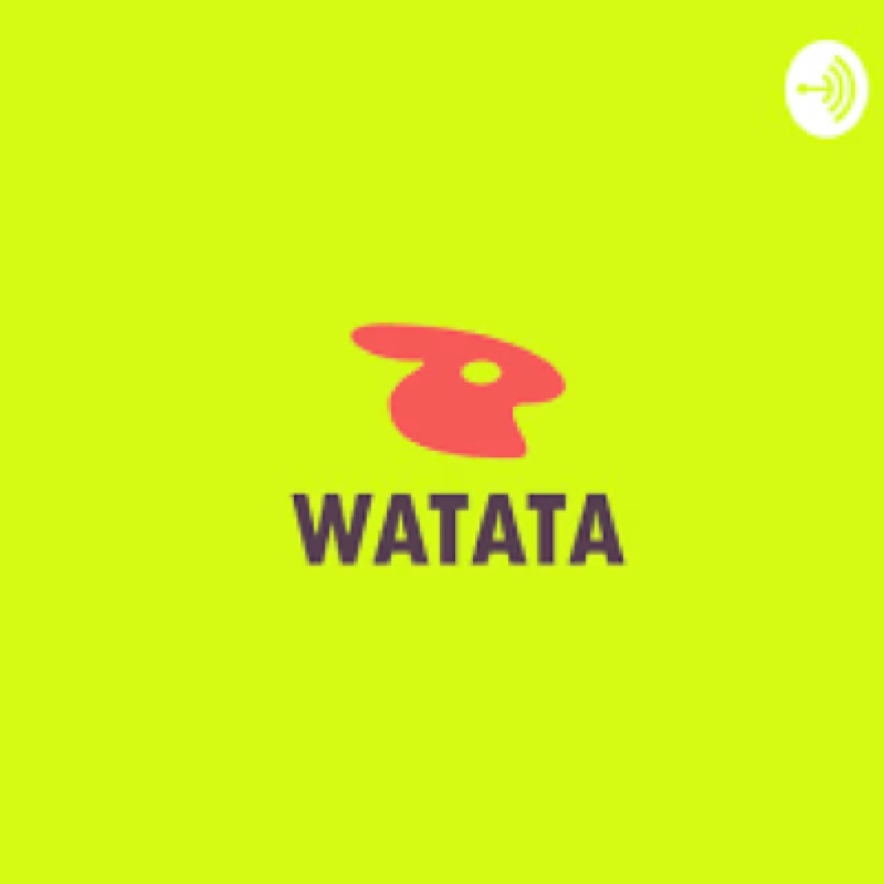 Logo watata met rood symbool en podcastmicrofoon op felgroene achtergrond tukkerspotten met dengeldieks