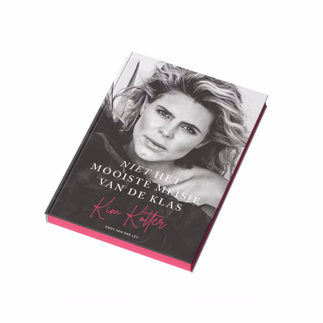 Boekcover met titel 'Niet het mooiste meisje van de klas' en handgeschreven naam Kim Kötter, geschreven door Eddy van der Ley